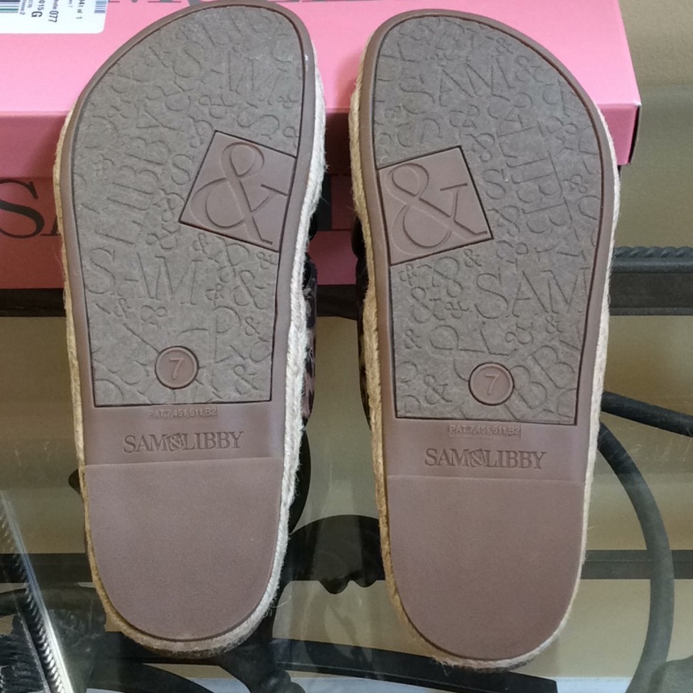 NIB Sam & Libby jeweled x band Leopard Slides sz 7 - Picture 5 of 6